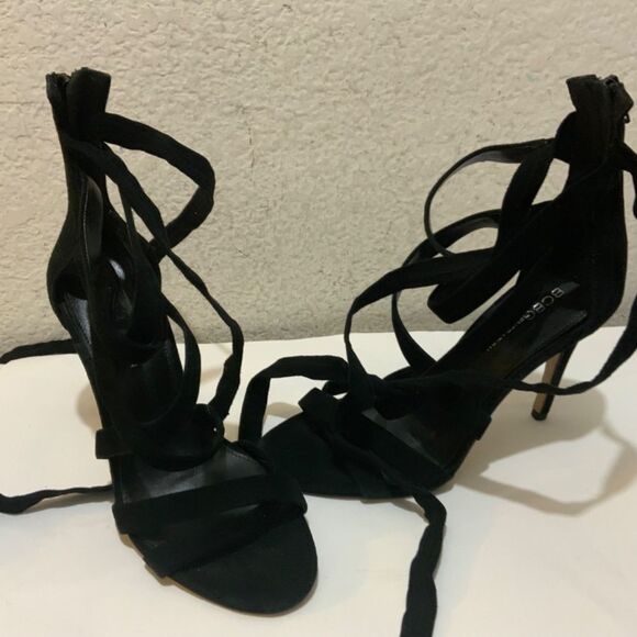 BCBGeneration Janine Lace Up Heeled Sandals, Black, Womens 7 M - Picture 5 of 12